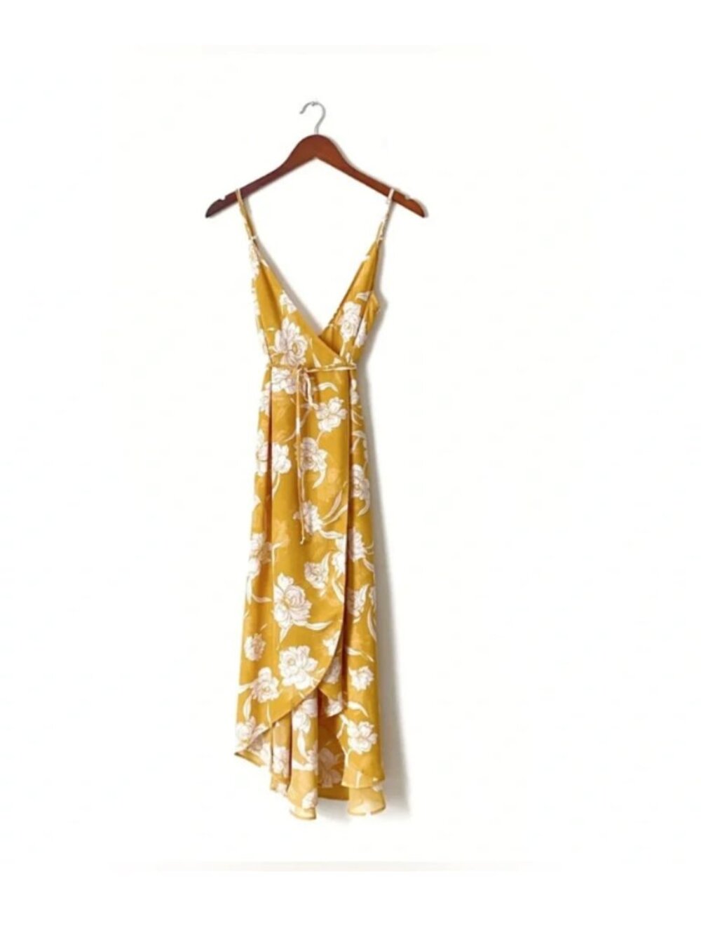 Show Me Your Mumu Meghan Wrap Dress Yellow Floral NWT, Sz L